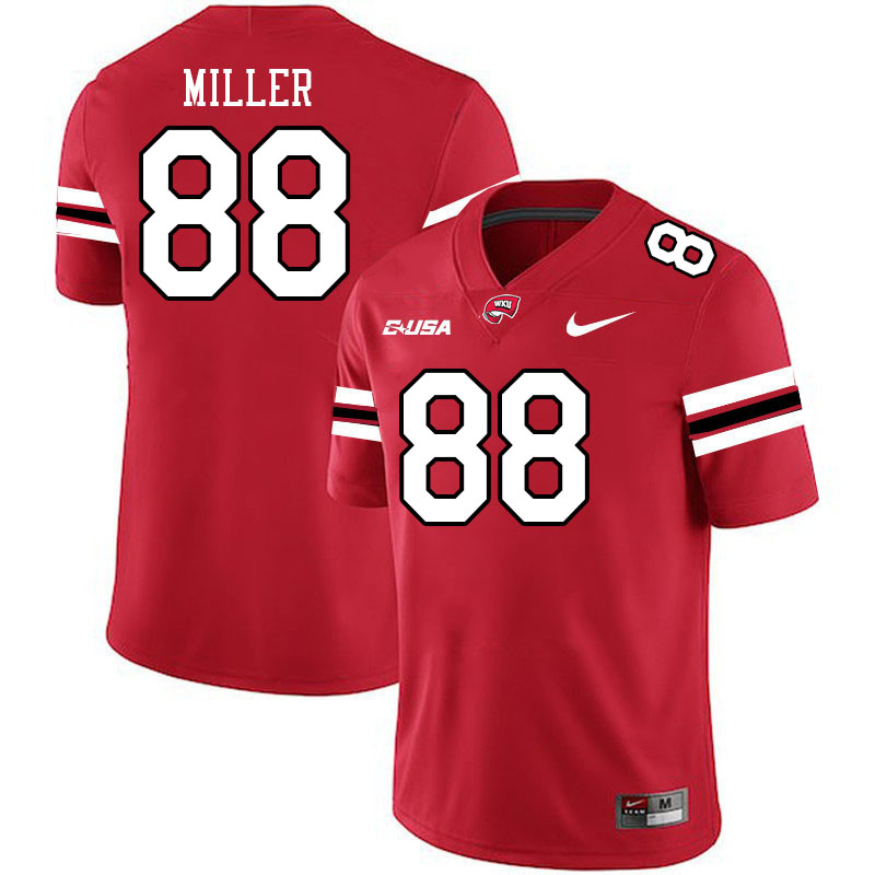 Western Kentucky Hilltoppers #88 Aiden Miller College Football Jerseys Stitched Sale-Red